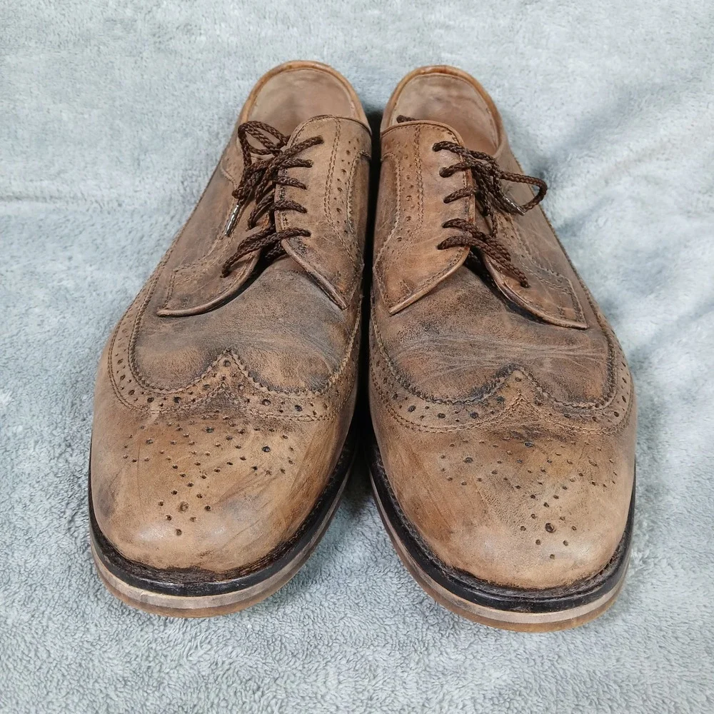 Polo Ralph Lauren Moseley Shoes Mens 10.5D Brown Leather Oxford Dress - Picture 4 of 9